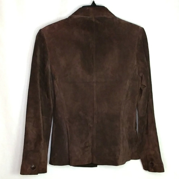 Alfani Chocolate Brown Suede Leather Jacket Size S - Picture 2 of 7